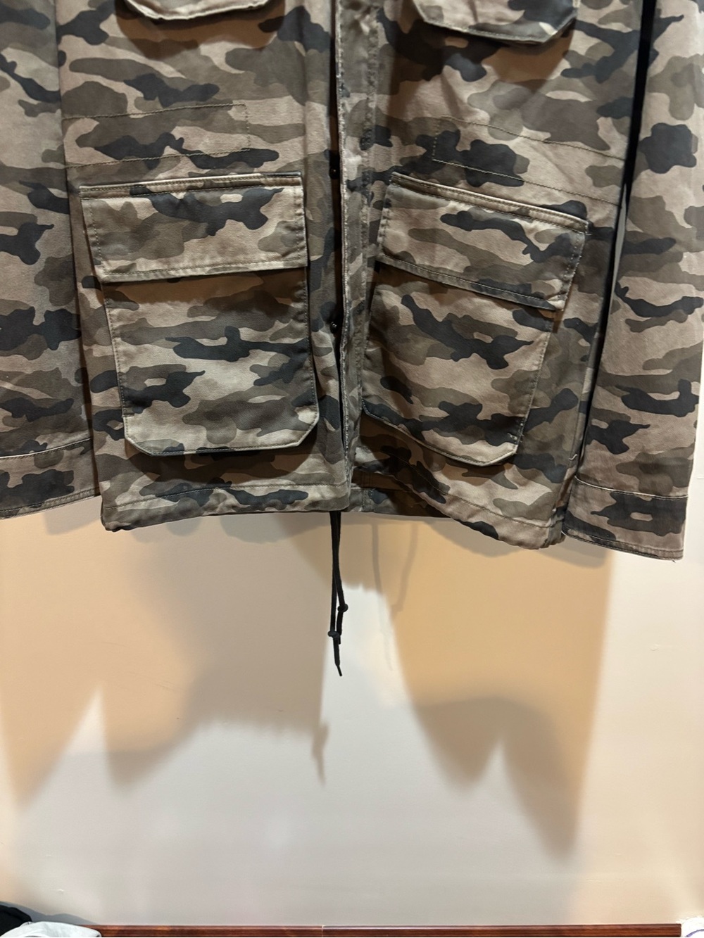 H&M Men's Camouflage Field Jacket with Grey Hood NWT Deadstock Y2K - Picture 5 of 14